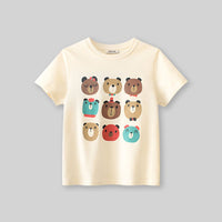 Girls Teddy Print Short Sleeves T-shirt Tshirts   
