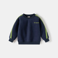 Boys Navy Blue Colorblocked Sweatshirt With Jogger Co-ord Sets Sets