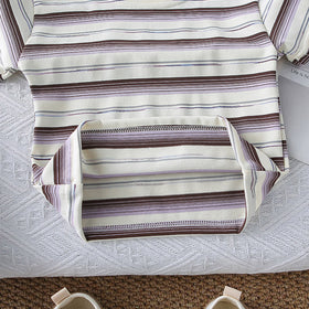 Boys Purple Striped Short Sleeves T-Shirt With Denim Dungaree Set 2 pc. Sets
