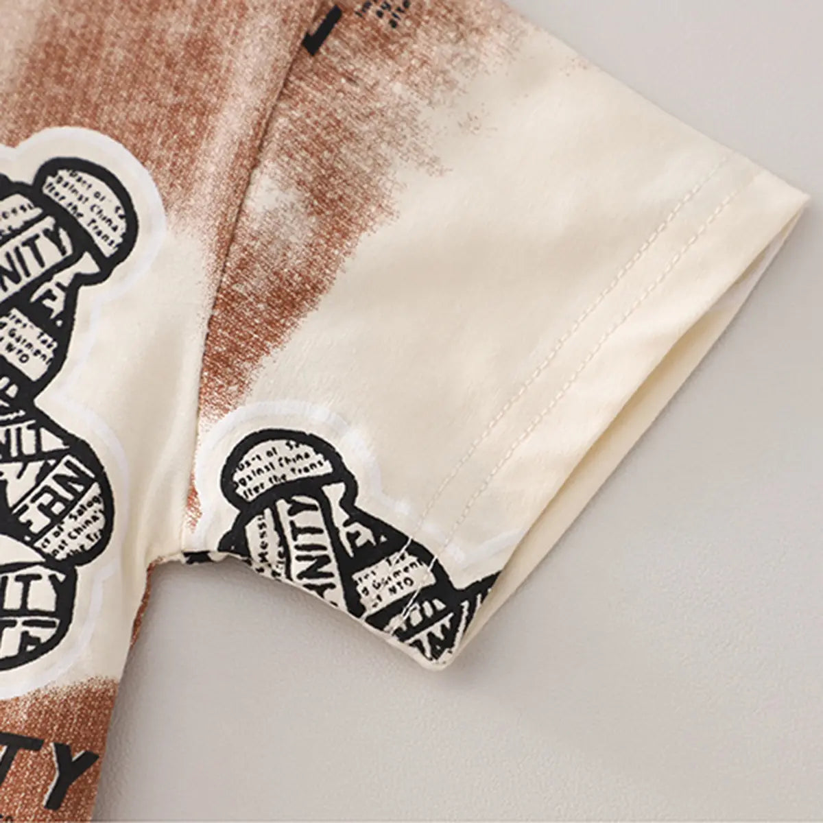 Boys Brown Teddy Bear Graphic T-Shirt With Elasticated Shorts Sets Sets