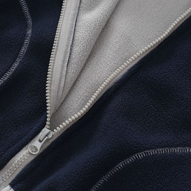 Boys Dark Blue Fleece Front Zipper Hooded Winter Jacket Coats & Jackets
