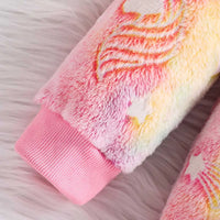 Girls Multicolor Self-Design Unicorn Patterns Fleece T-shirt Dress Casual Dresses