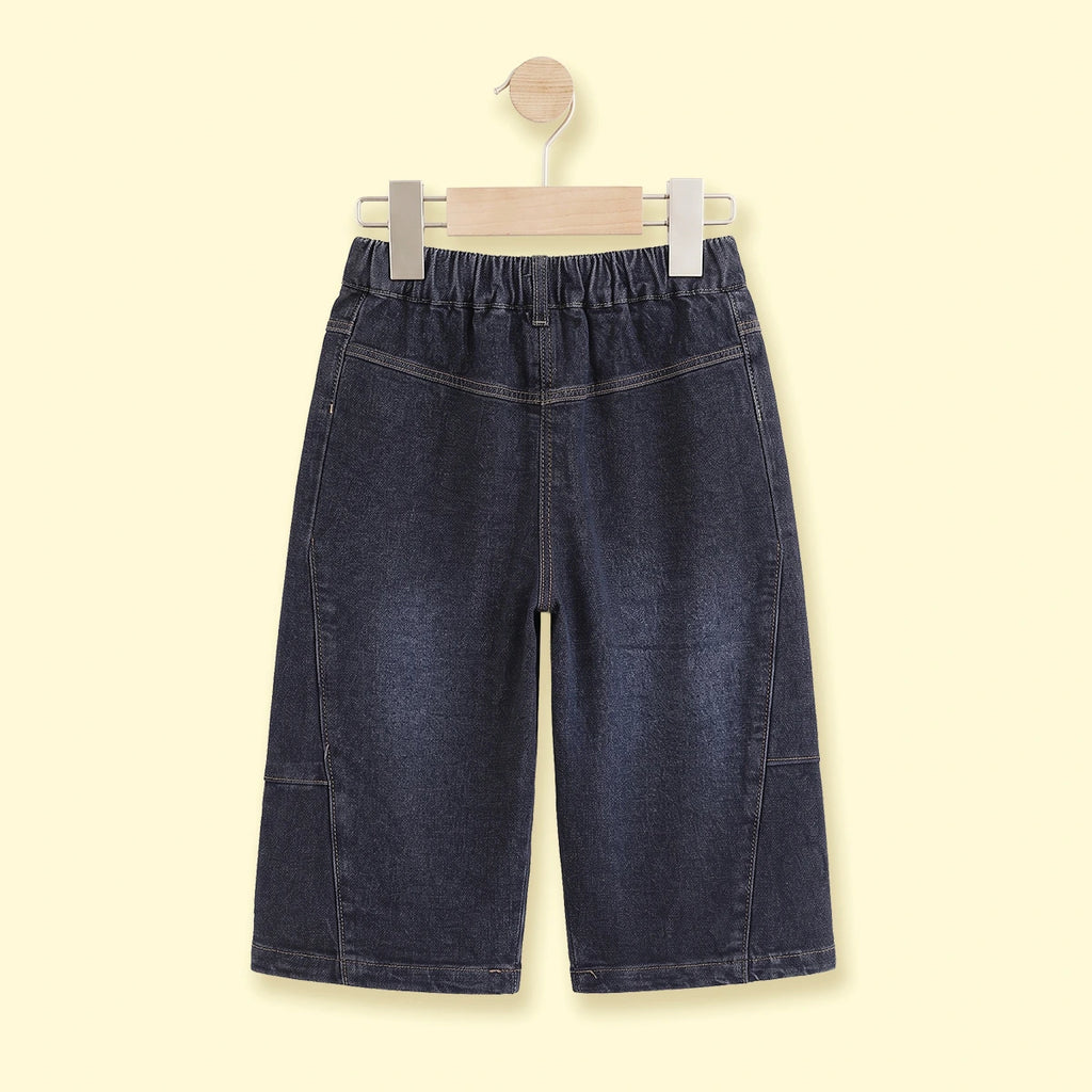 Boys Blue Typographic Denim Shorts Shorts
