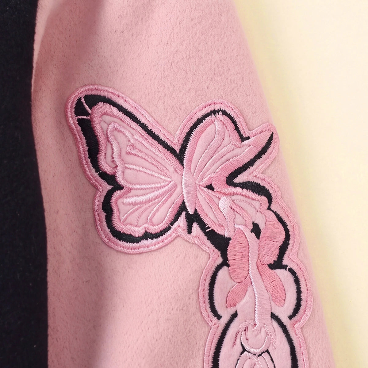 Girls Pink Alphanumeric Printed Varsity Jacket With Pleated Skirt Sets 2 pc. Sets