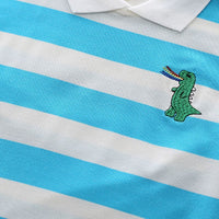 Boys Blue Dinosaur Printed Polo T-Shirt With Shorts (Copy) 2 pc. Sets