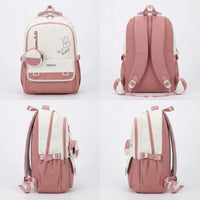 Kids Pink Bunny Multi-Compartment School Backpack Trending Accessories