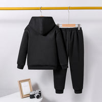 Boys Black Soccer Printed Sweatshirt with Joggers Set Sets