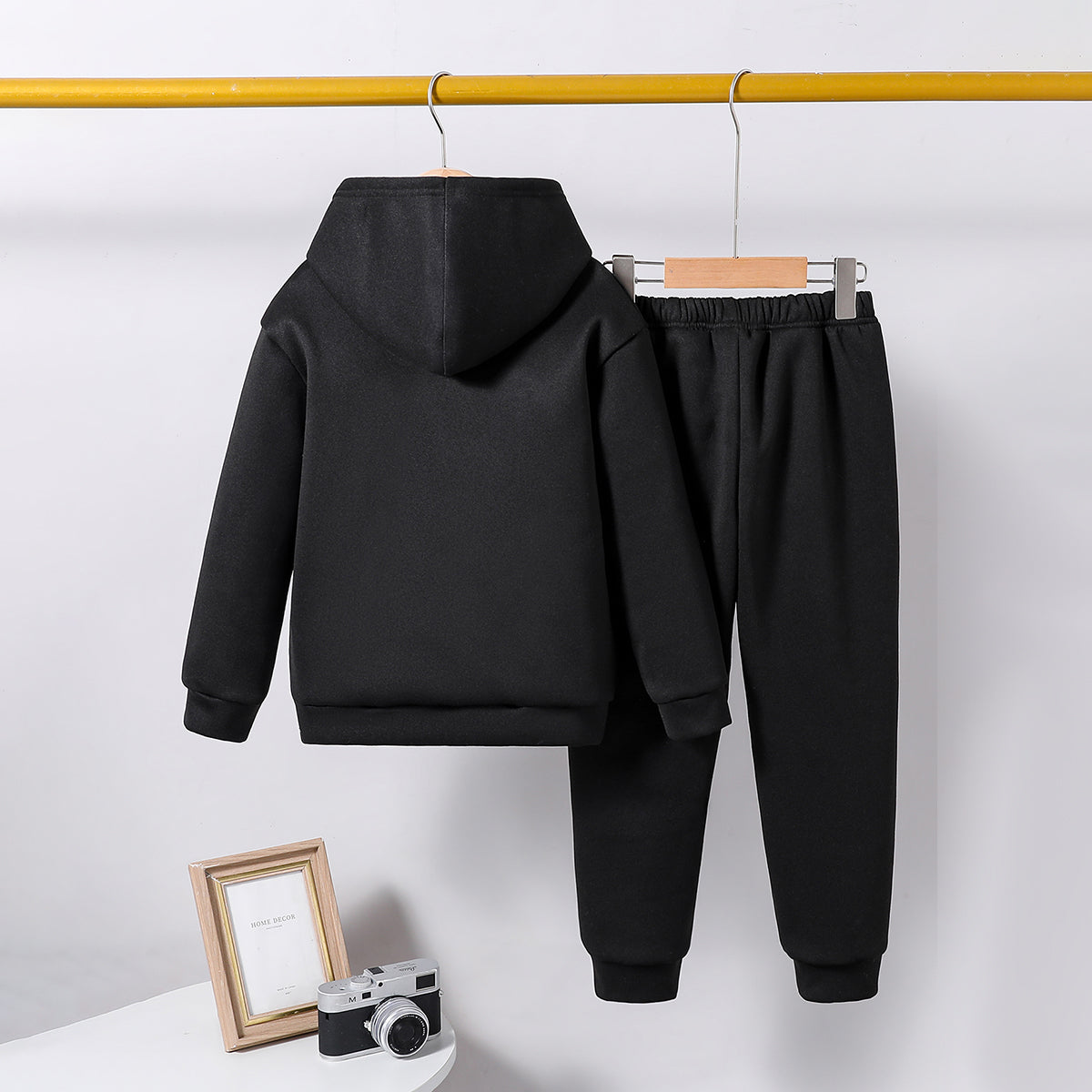 Boys Black Soccer Printed Sweatshirt with Joggers Set Sets