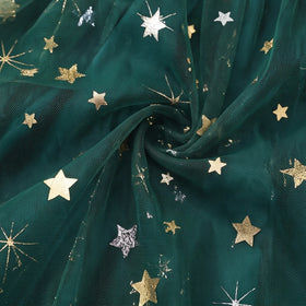 Girls Green Christmas Tree Printed Fit & Flare Dress Casual Dresses