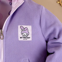 Girls Purple Typographic Printed Reversible Hooded Zipper Jacket Coats & Jackets
