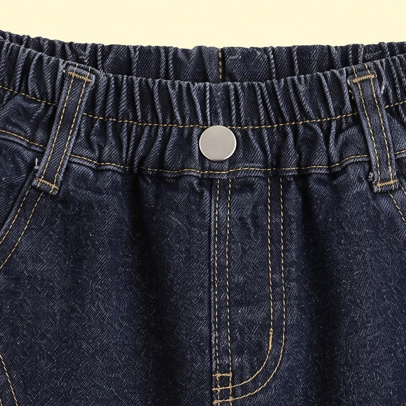 Boys Dark Blue Denim Cargo Shorts Cargo Shorts