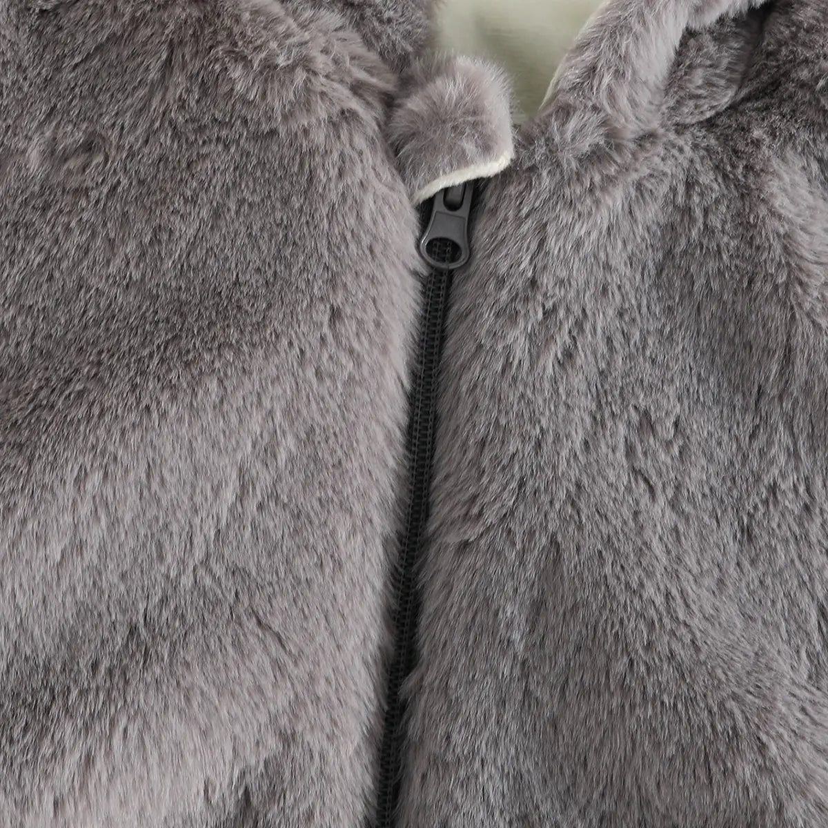 Girls Grey Polar Fleece Hooded Zipper Jacket Coats & Jackets