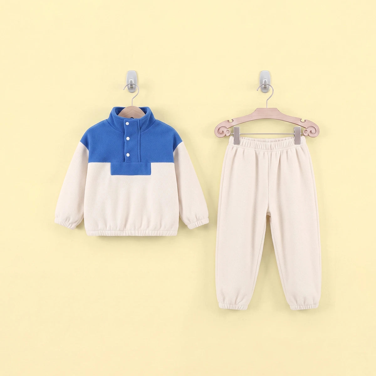 Boys Off White Solid Sweatshirt With Jogger Sets 2 pc. Sets Off White 3-4 Y