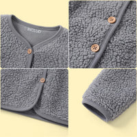 Girls Grey Long Sleeve Fleece Cardigan Sweaters & Cardigans