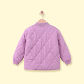 Girls Purple Long Sleeve Quilted Jacket Coats & Jackets