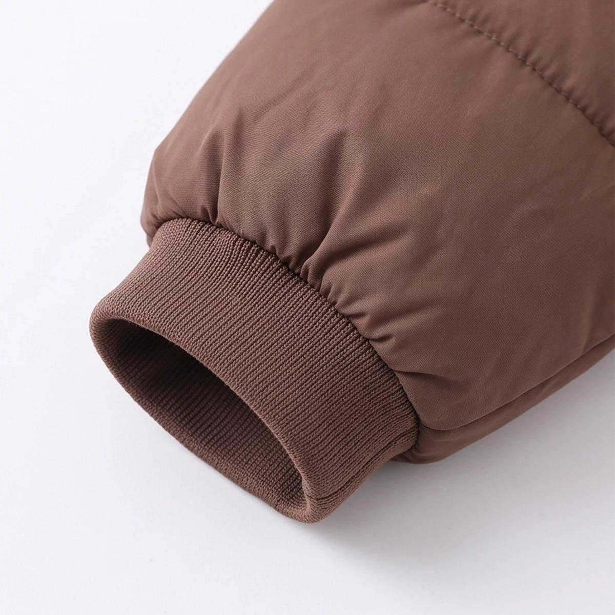 Boys Brown Fleece-Lined Hooded Puffer Jacket Coats & Jackets