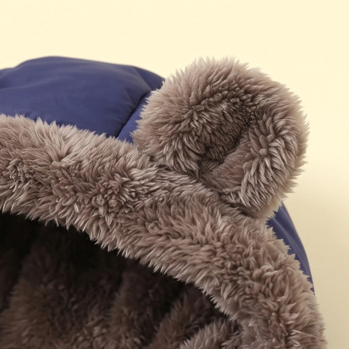 Boys Navy Blue Bear Ear On Hood Zip-up Puffer Jacket Coats & Jackets