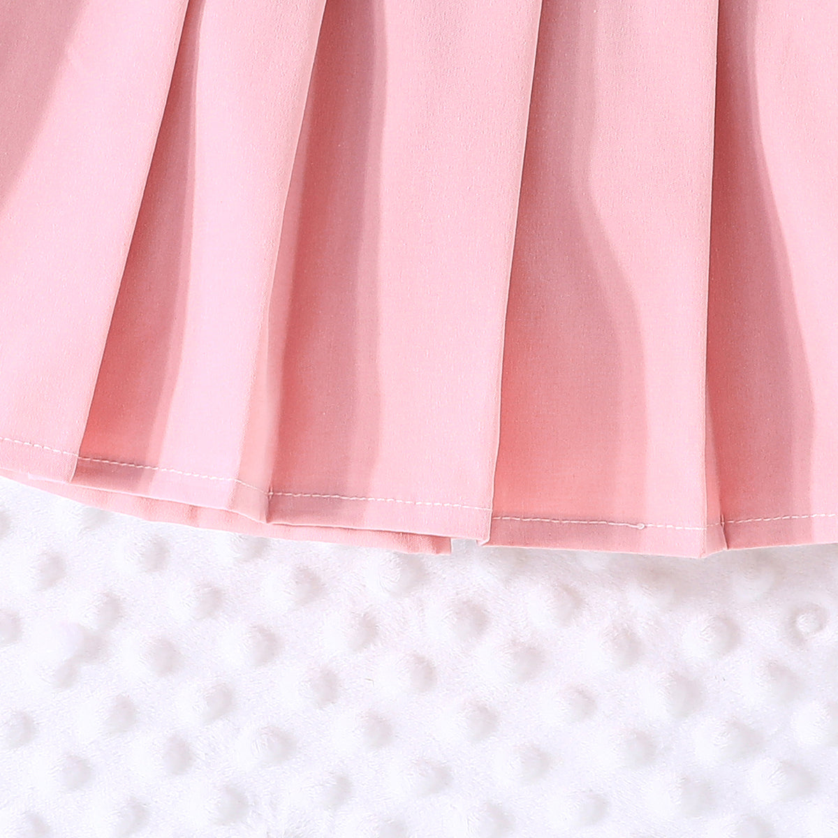 Girls Pink Solid Skirt With Self Designed Top Summer Set 2 pc. Sets