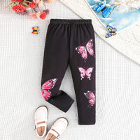 Girls Black Butterfly Print Leggings Multipack Set - Pack of 3 Leggings & Tights