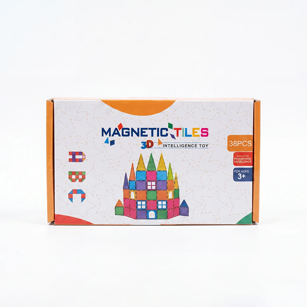 38 Pieces - Magnetic Tiles 3D Building Blocks Set Trending Accessories Multicolor Onesize