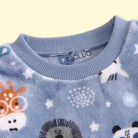 Boys Blue Animal Print Fleece Sweatshirt & Pants Sets 2 pc. Sets