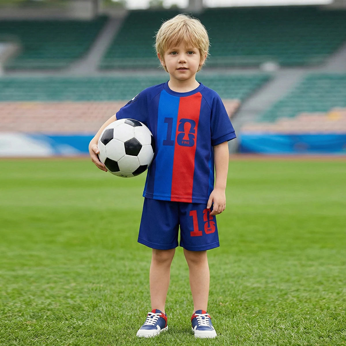 Boys Royal Blue Colorblocked Short Sleeve T-Shirt With Shorts Sets 2 pc. Sets