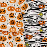 Boys Multicolor Halloween Pumpkin Printed T-Shirt With Shorts Sets Pack Of 2 Sets