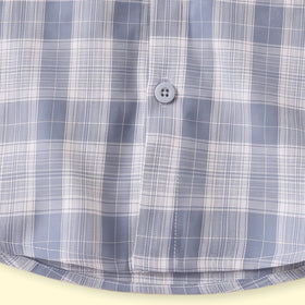 Boys Blue Checked Long Sleeve Shirt Shirts