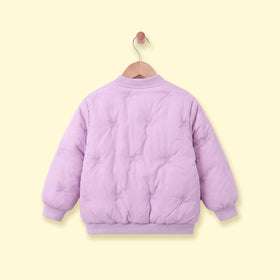 Girls Purple Embroidered Long Sleeve Jacket Coats & Jackets