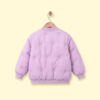 Girls Purple Embroidered Long Sleeve Jacket Coats & Jackets