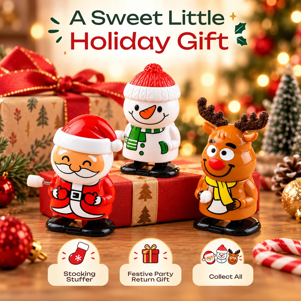 Santa & Friends Festive Wind-Up Toy Set Trending Accessories