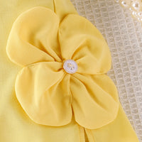 Girls Yellow Floral Applique Sleeveless Top With Skirt Sets 2 pc. Sets