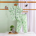 Girls Lime Green Printed Short Sleeve Shirt With Elasticated Pants Sets Sets Lime Green 2-3 Y