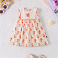 Girls Off White Sleeveless Cartoon Characters Print Flared Dress Casual Dresses Off White 1-2 Y