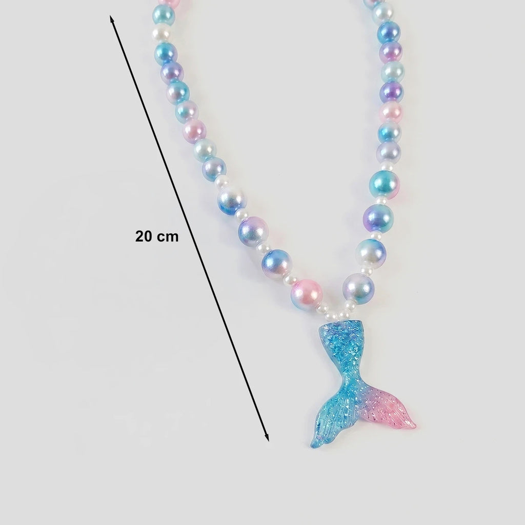 Pack Of 3 Girls Multicolour Mermaid Shell Beaded Necklace & Bracelet Sets Necklace and Bracelet
