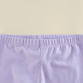 Girls Lavender Solid Ankle Length Leggings Leggings & Tights