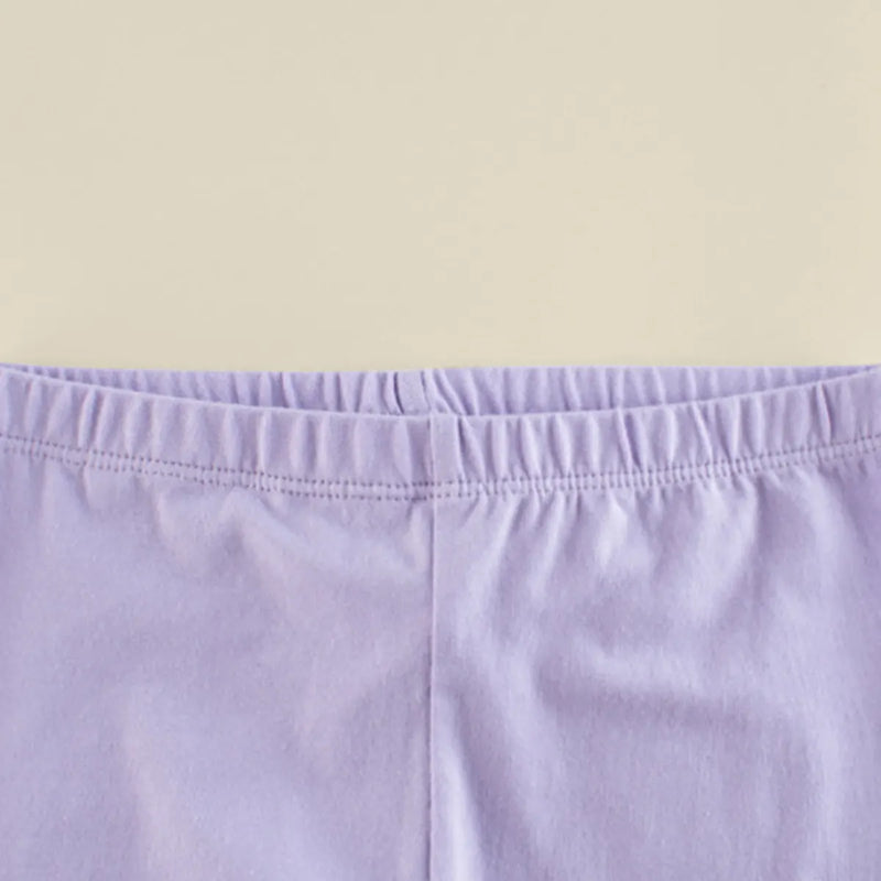 Girls Lavender Solid Ankle Length Leggings Leggings & Tights