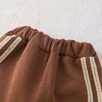 Boys Brown Solid Sweatshirt With Pants Co-ord Set 2 pc. Sets
