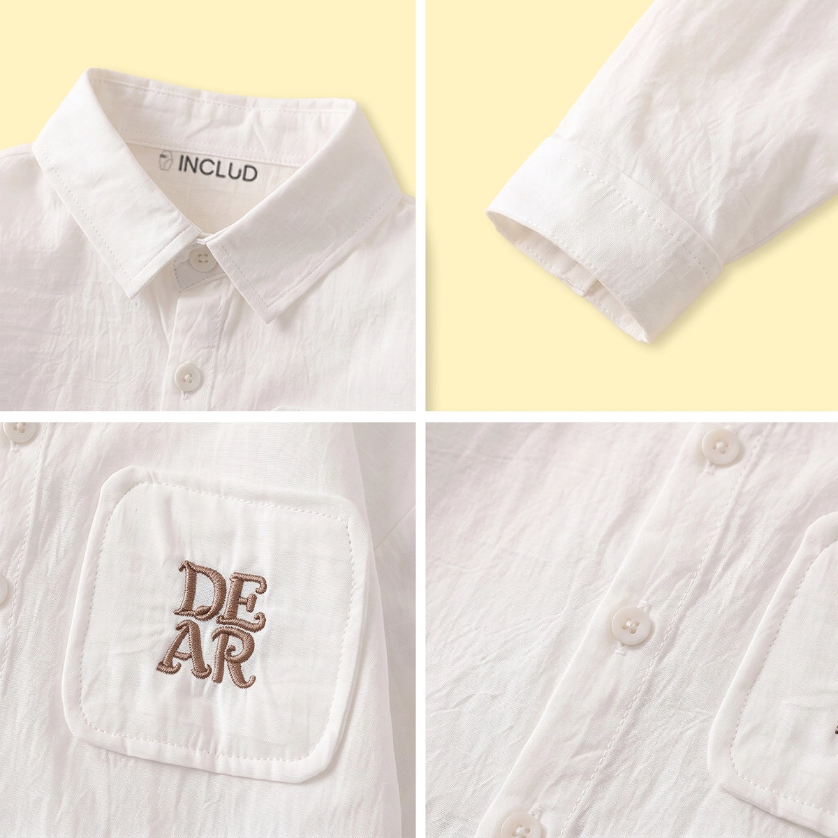 Boys White Embroidered Long Sleeve Shirt Shirts