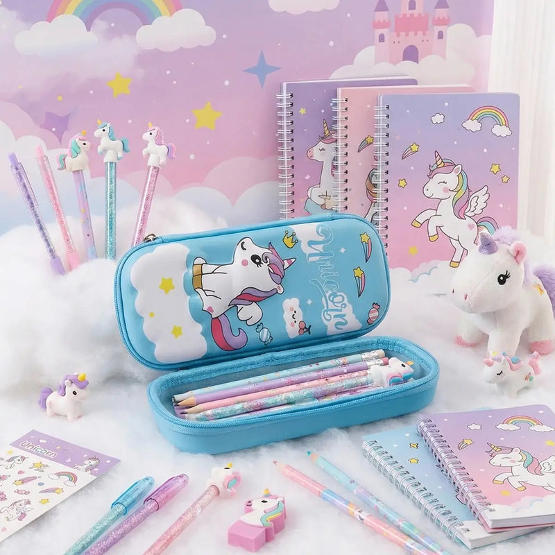 Unicorn Pencil Pouch for Kids Hard Case Cartoon Stationery Organizer Trending Accessories