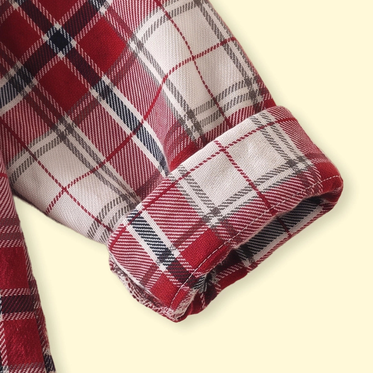 Boys Red Checked Long Sleeve Hooded Shirt Shirts