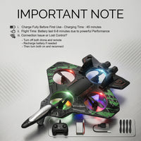Remote Control Star Fighter Plane with Bright LED Lights Wireless Controller Stable Flying RC Toy for Kids Trending Accessories