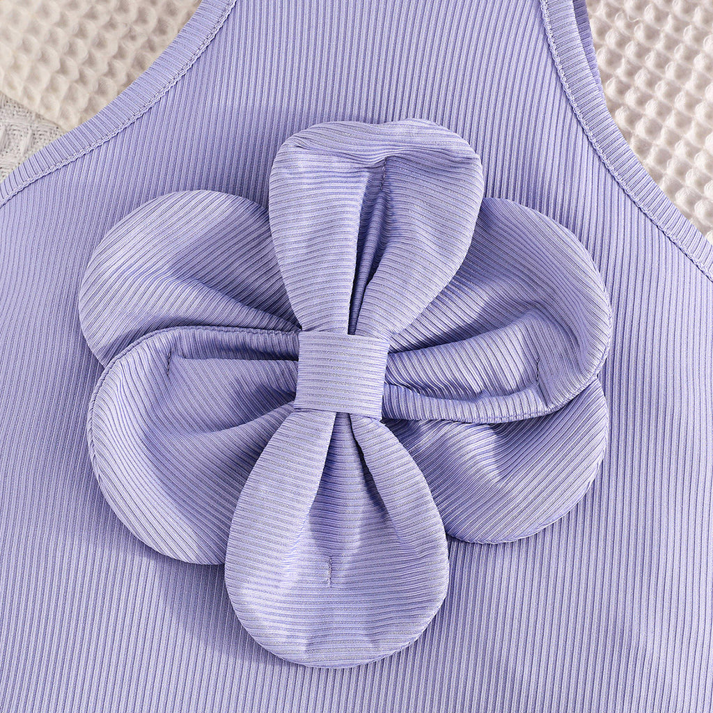 Girls Purple Halter Neck Top With Shorts Set 2 pc. Sets