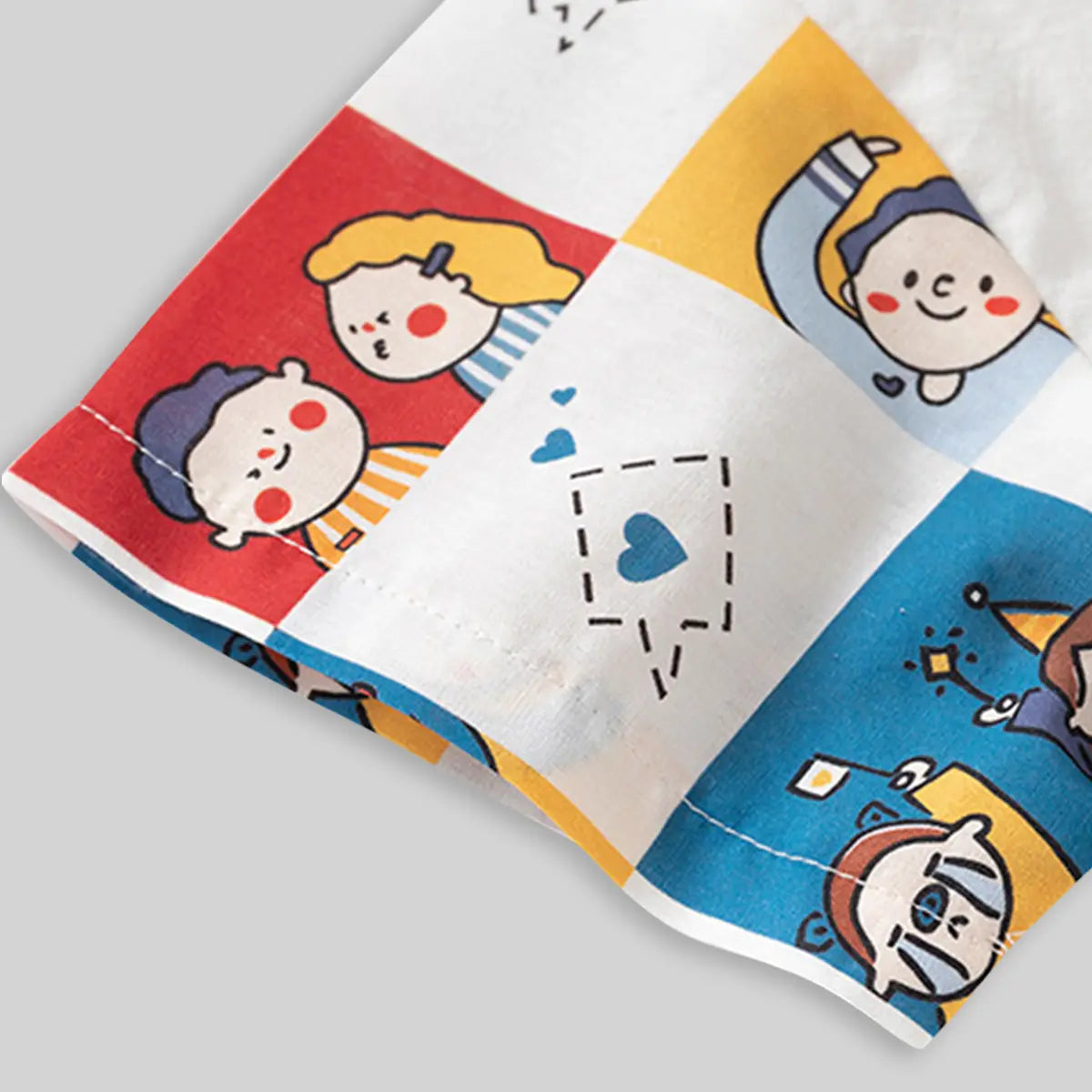 Boys White Block Printed Short Sleeves Shirt Shirts