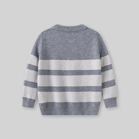 Boys Grey Stripes Pullover Winter Sweater Sweaters & Cardigans