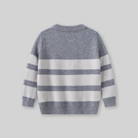 Boys Grey Stripes Pullover Winter Sweater Sweaters & Cardigans