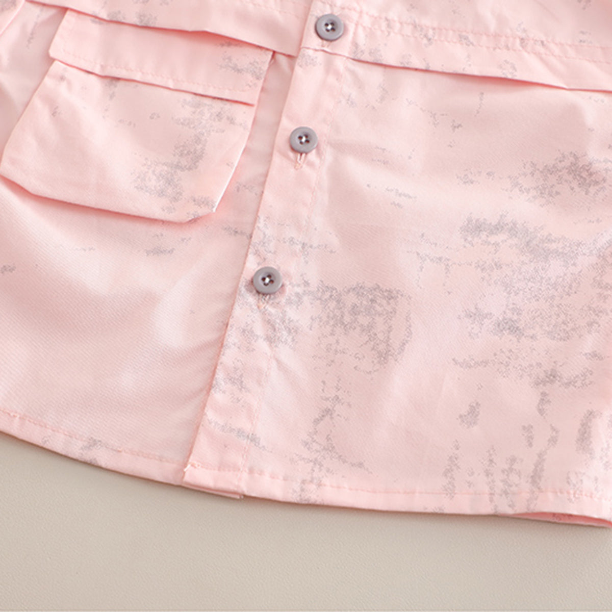 Boys Light Pink Tie & Dye Printed Shirt With Inner Tee And Cargo Shorts Set 3 pc. Sets