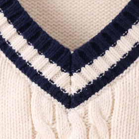 Boys Cream Cable Knit Sleeveless Sweater Vest Sweaters & Cardigans