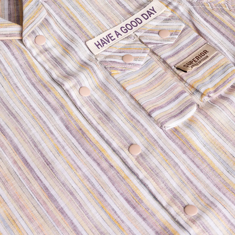 Boys Multicolor Stripes Short Sleeve Shirt With Elasticated Shorts Sets 2 pc. Sets