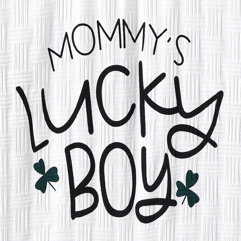 Boys White Typographic Print Shorts Sleeves T-Shirt With Shorts Set Sets